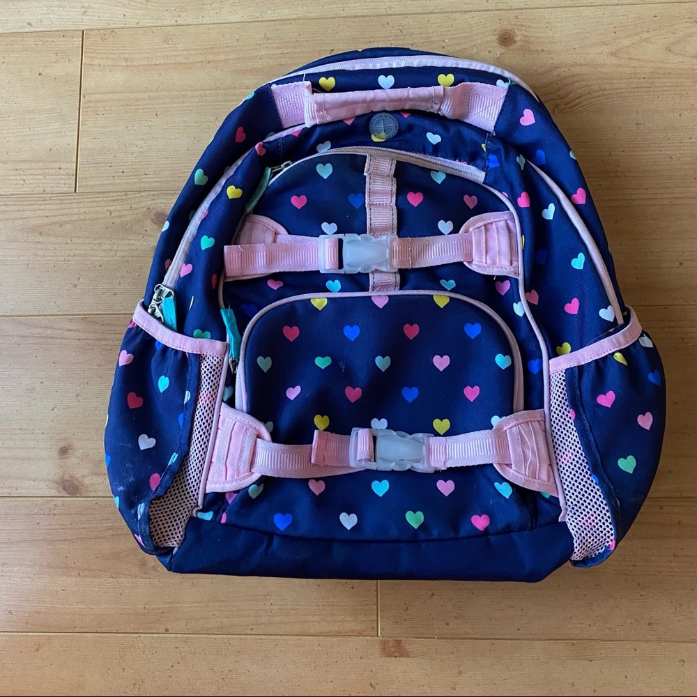 Mackenzie Navy Pink Multi Hearts Backpack - Extra Large